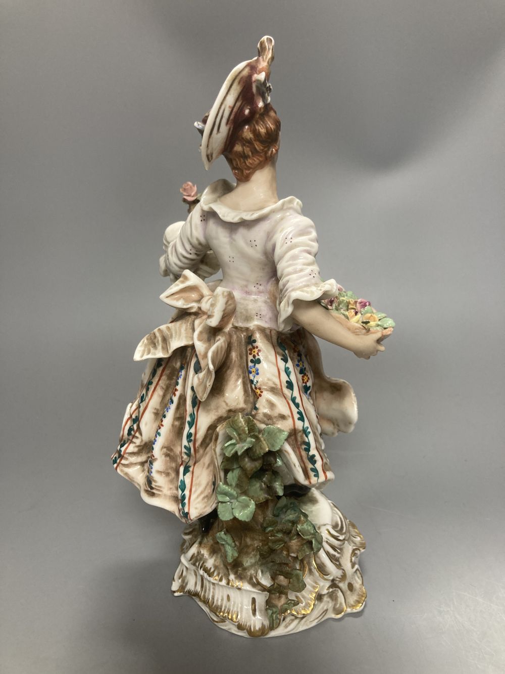 A pair of Wessel Frankenthal figures, 26cm, and a French bisque gallant, 29cm